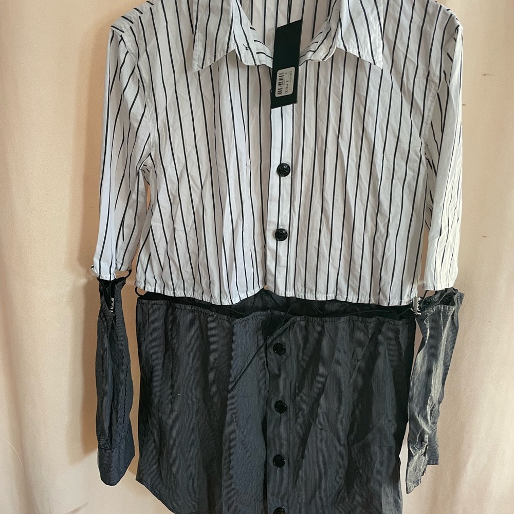 Carmar Long Sleeve Black and White Dress